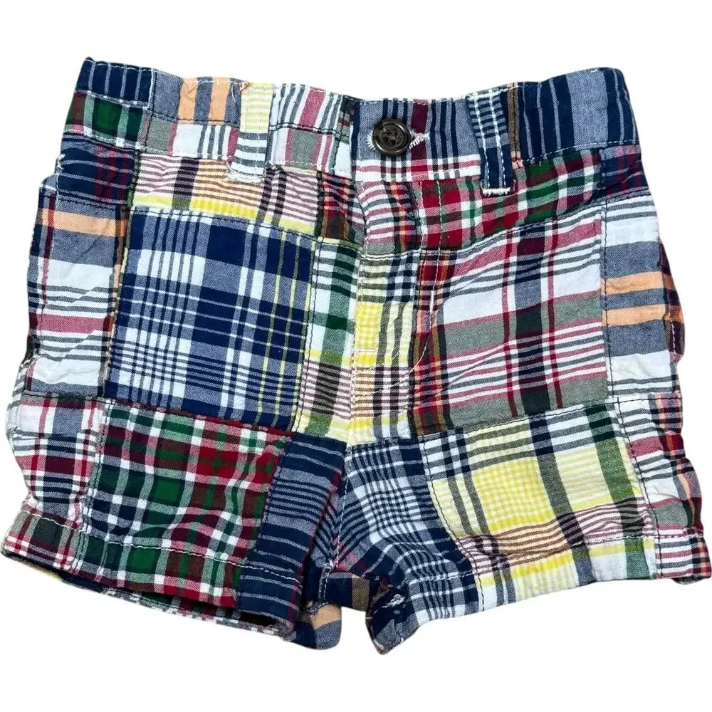 Ralph Lauren Patchwork Madras Shorts Multicolor Plaid 3mo